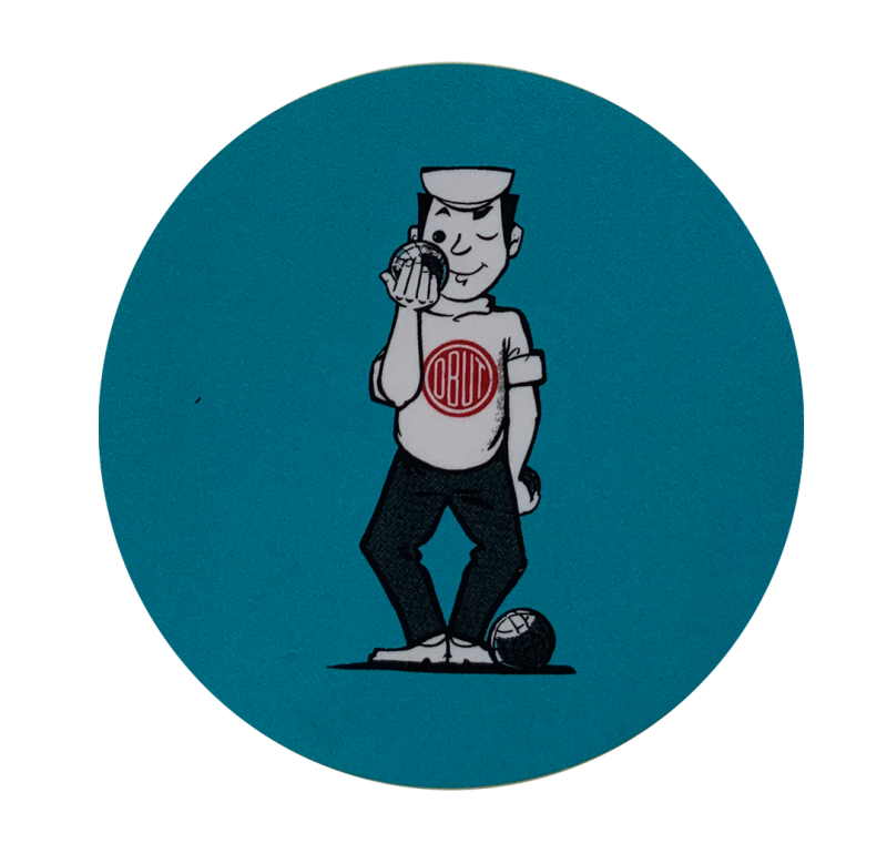 Turquoise vintage mascot sticker