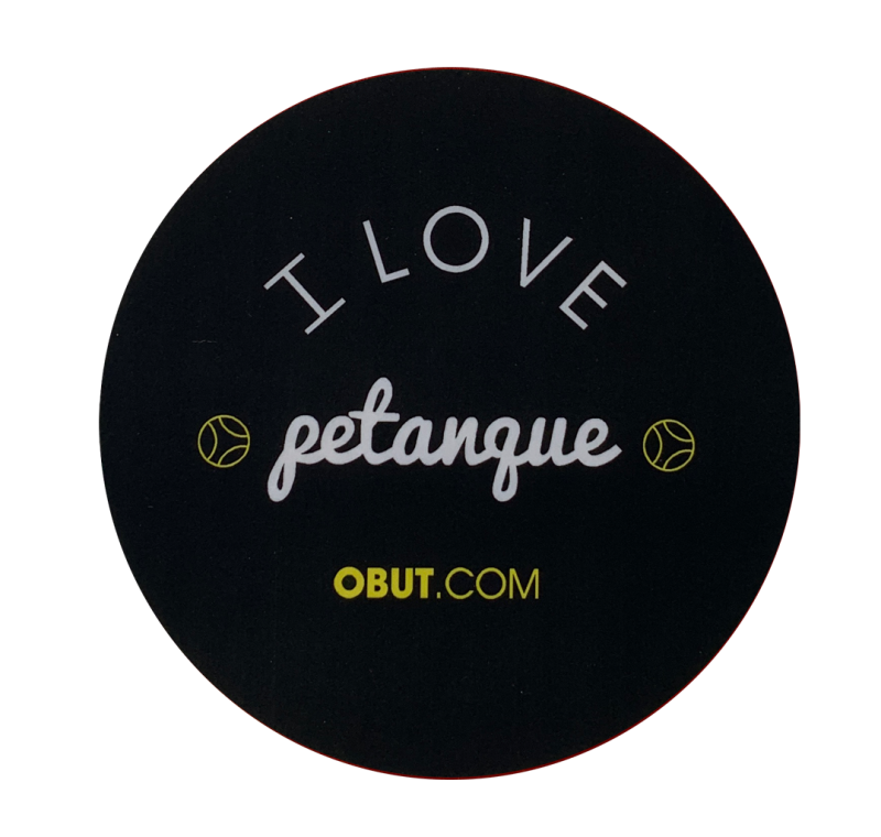 Autocollant noir I love petanque