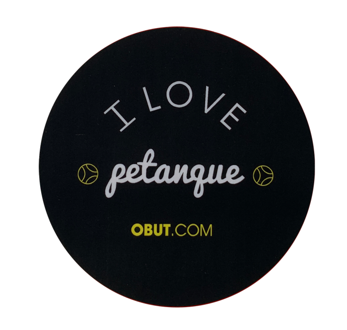 Autocollant noir I love petanque