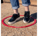 Lot de 14 cercles de pétanque pliants rouge