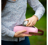 Pack of 12 pink bags made from natural materials