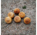 Set of 6 boliches de madera con logotipo Obut vintage