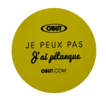 Autocollant jaune Je ne peux pas j ai pétanque