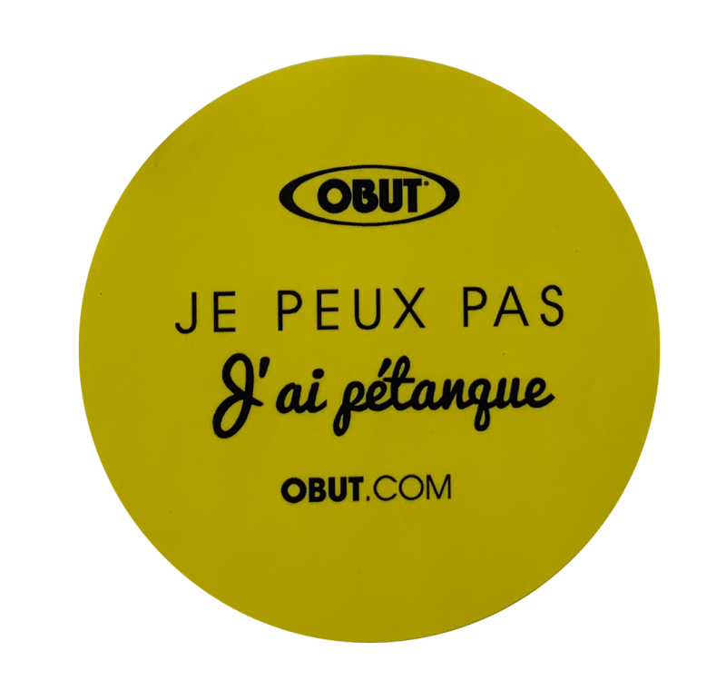 Autocollant jaune Je ne peux pas j ai pétanque