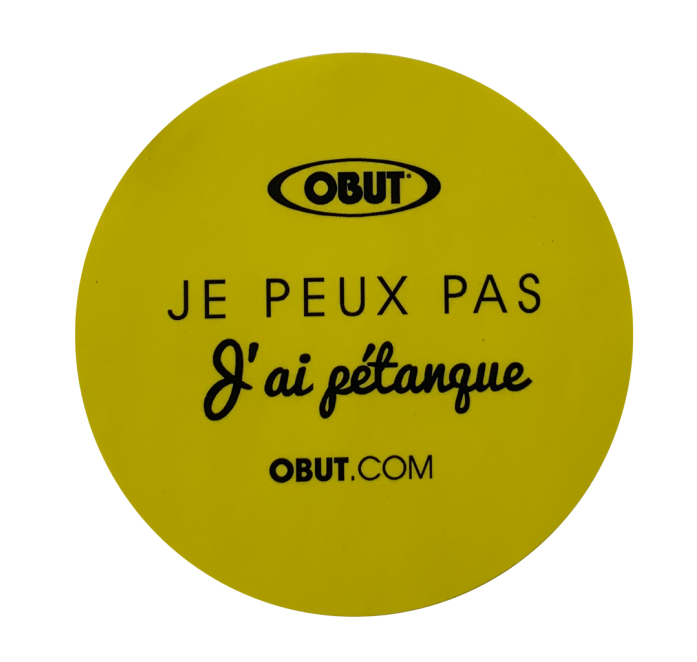 Autocollant jaune Je ne peux pas j ai pétanque