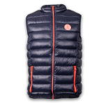 Blue sleeveless down jacket