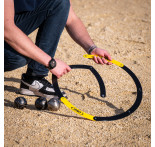 Schwarzer und gelber faltbarer Pétanque-Kreis