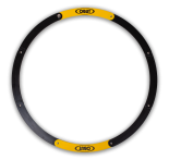 Set of 14 Obut foldable black and yellow pétanque circles