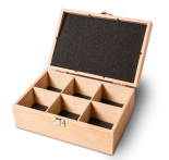 Wooden case with six balls